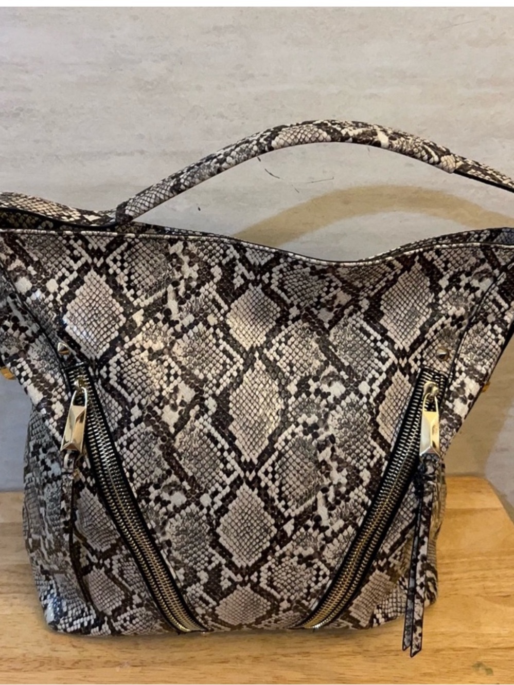Jessica Simpson Snake-Print Shoulder Bag - Gray & Black - Picture 2 of 6
